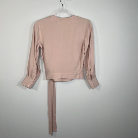 Everlane Washable Silk Wrap Top in Rose Size 00 NEW! - Picture 4 of 9